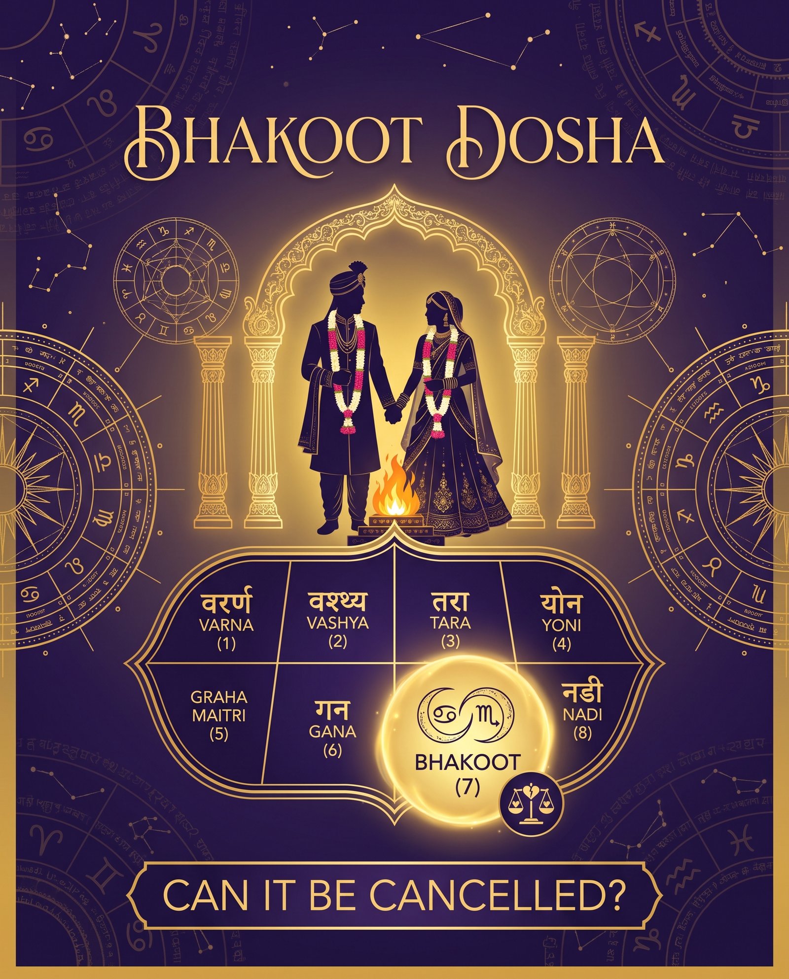 What Is Bhakoot Dosha in Kundli Milan and Can It Be Cancelled? — Complete Guide