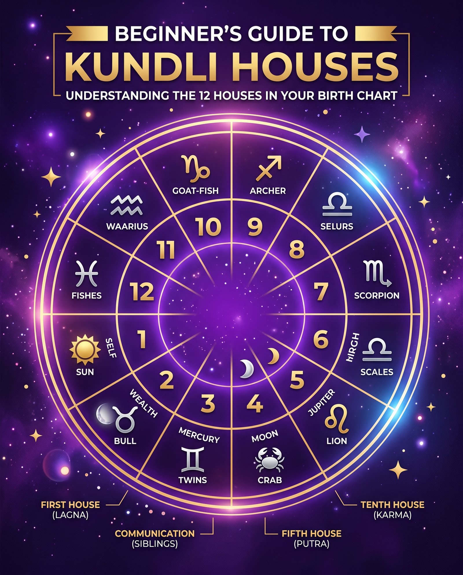 How to read your Kundli chart — beginner’s guide to the 12 houses — Complete Guide 2026